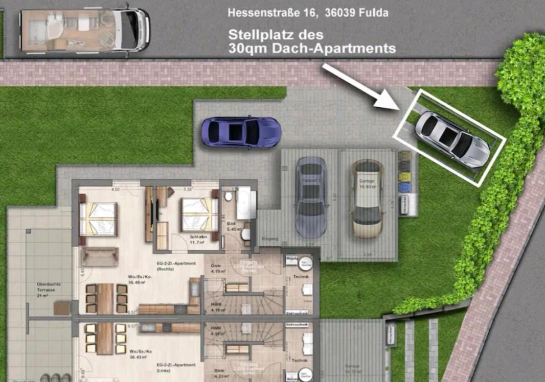 -Neubau- 30Qm Dach-Apartment Φούλντα Εξωτερικό φωτογραφία